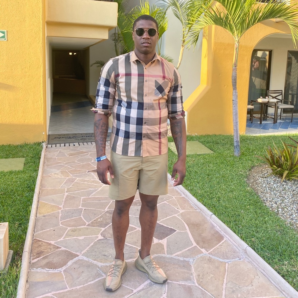 Selling a Burberry button down shirt. Fair condition. Sold as is,Size XL